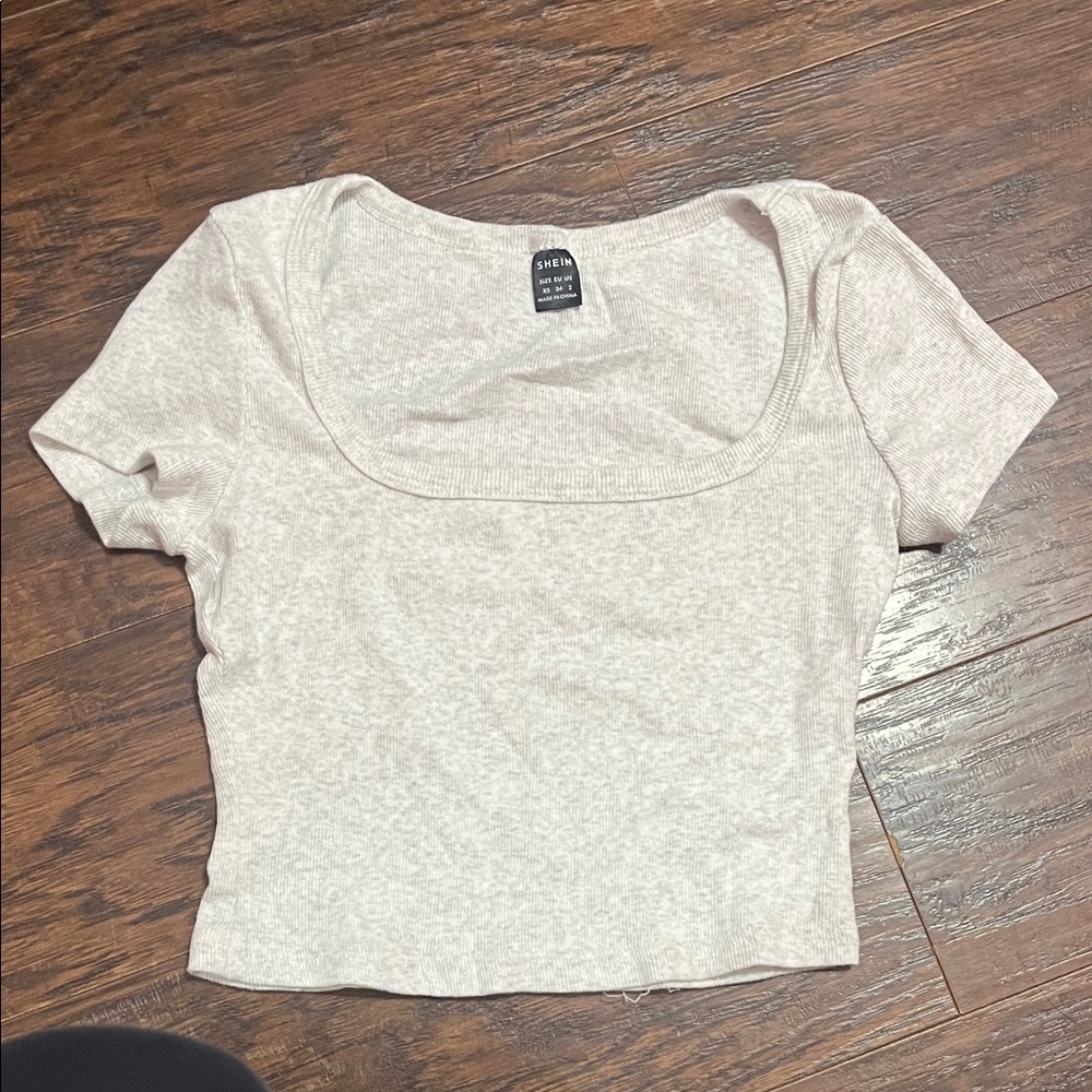 SHEIN Light Gray Crop Top